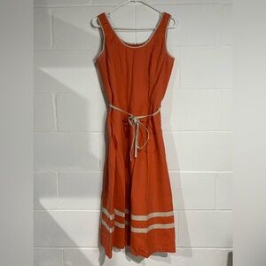Covington Orange Midi Dress with White Stripes 10